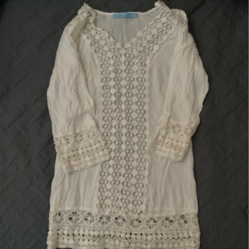 Solitaire Swim Cream Crochet Top